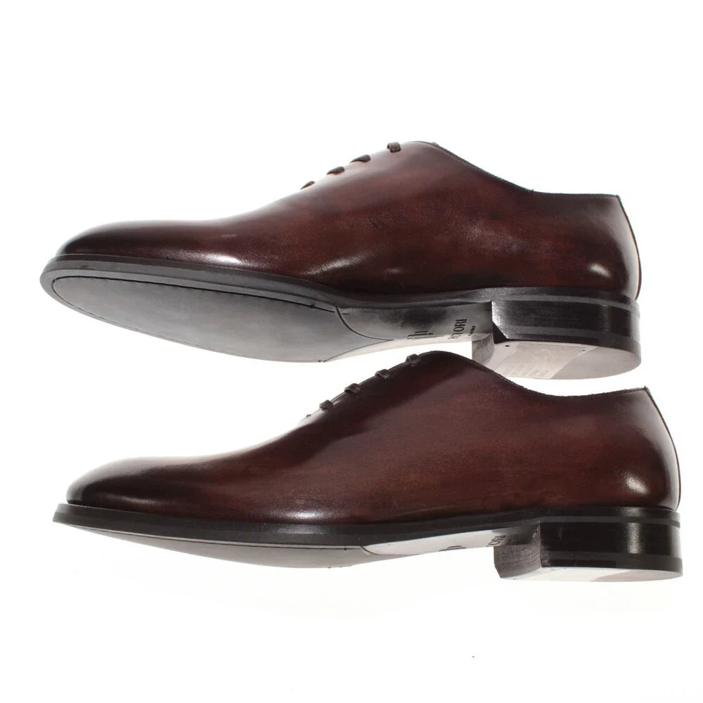 Pastori NWD Lace Up Oxford Dress Shoes Size 9 US in Brown Leather Made in Italy